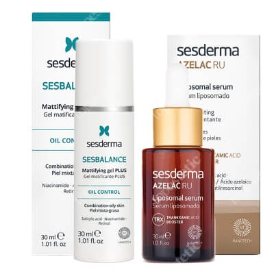 Sesderma Mattifying Gel Plus + Azelac RU ZESTAW Żel matujący na noc 30 ml + Serum liposomowe 30 ml