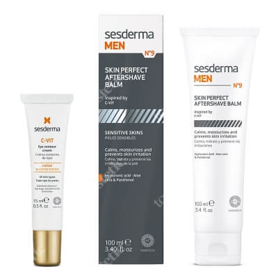 Sesderma MEN N9 Skin Perfect Aftershave Balm + C-VIT Eye Contour Cream ZESTAW Balsam po goleniu dla mężczyzn 100 ml + Krem pod oczy 15 ml