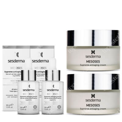 Sesderma Mesoses Cream 2 za 1 + Mesoses Serum 2 za 1 ZESTAW Krem do twarzy 50 ml x 2 + Serum liposomowe 30 ml x 2