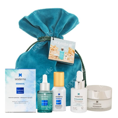 Sesderma Oceanskin Moisturizing Serum + Oceanskin Nourishing Facial Cream + Sesmahal Hyaluronic + Sesmahal Mist ZESTAW Serum nawilżające 30 ml + Krem odżywczy 50 ml + Liposomalne serum z trzema rodzajami kwasu hialuronowego 30 ml + Mgiełka 30 ml