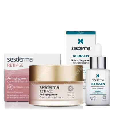 Sesderma Oceanskin Moisturizing Serum + Reti Age Cream Anti Aging ZESTAW Serum nawilżające 30 ml + Krem przeciwzmarszczkowy 50 ml