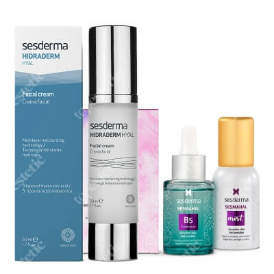 Sesderma Pielęgnacja Nawilżająca ZESTAW Liposomane serum z witaminą B5, 30 ml + Mgiełka 30 ml + Krem do twarzy 50 ml