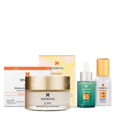 Sesderma Pielęgnacja Przeciwstarzeniowo - Rozjaśniająca ZESTAW Serum zwalczające przebarwienia 30 ml + Mgiełka 30 ml + Krem nawilżający 50 ml