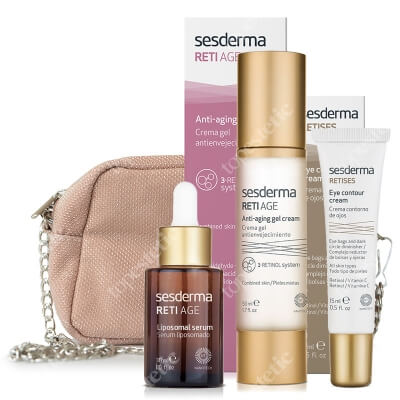 Sesderma Pielęgnacja Skóry Dojrzałej ZESTAW Krem-żel przeciwstarzeniowy 50 ml + Serum przeciwzmarszczkowe 30 ml + Przeciwzmarszczkowy krem pod oczy 15 ml + Kosmetyczka 1 szt