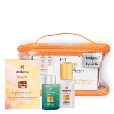 Sesderma Repaskin Dry Touch SPF 50 x 2 + Sesmahal French Maritime Pine + Sesmahal Mist ZESTAW Krem ochronny SPF50, 50 ml x 2 + Serum zwalczające przebarwienia 30 ml + Mgiełka 30 ml