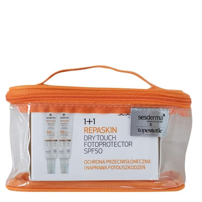 Sesderma Repaskin Dry Touch SPF 50 x 2 ZESTAW Krem ochronny SPF50, 50 ml x 2 + Kosmetyczka