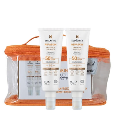 Sesderma Repaskin Dry Touch SPF 50 x 2 ZESTAW Krem ochronny SPF50, 50 ml x 2 + Kosmetyczka