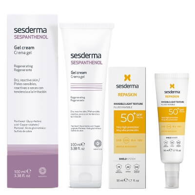 Sesderma Repaskin Fluido Invisible SPF 50+ New + Sespanthenol ZESTAW Emulsja 50 ml + Krem - Żel 100 ml