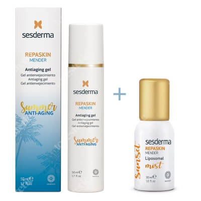 Sesderma Repaskin Mender Antiaging Gel + Mender Liposomal Mist ZESTAW Żel przeciwstarzeniowy 50 ml + Mgiełka naprawcza 30 ml