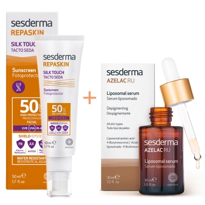 Sesderma Repaskin Silk Touch SPF 50 + Azelac RU ZESTAW Krem liposomowy SPF 50 50 ml + Serum liposomowe 30 ml