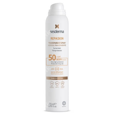 Sesderma Repaskin Transparent Spray Aerosol SPF 50+ Spray przeciwsłoneczny do ciała 200 ml