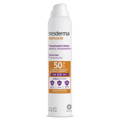 Sesderma Repaskin Transparent Spray Aerosol SPF 50+ Spray przeciwsłoneczny do ciała 200 ml