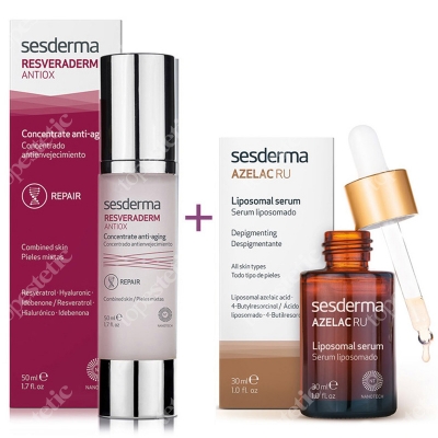 Sesderma Resveraderm Concentrate Anti Aging + Azelac RU ZESTAW Krem-żel przeciwstarzeniowy 50 ml + Serum liposomowe 30 ml