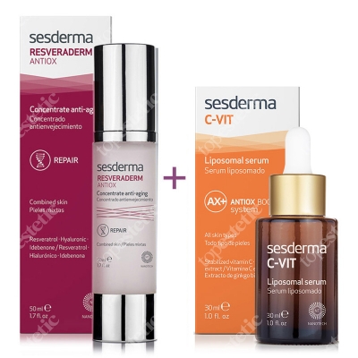 Sesderma Resveraderm Concentrate Anti Aging + C-VIT Liposomal Serum ZESTAW Krem-żel przeciwstarzeniowy 50 ml + Serum liposomowe 30 ml