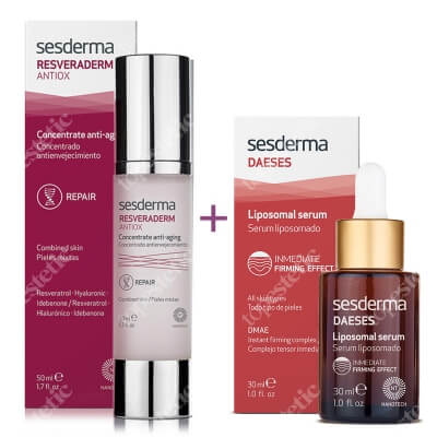 Sesderma Resveraderm Concentrate Anti Aging + Daeses Liposomal Serum ZESTAW Krem-żel przeciwstarzeniowy 50 ml + Serum liposomowe liftingujące 30 ml