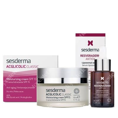 Sesderma Resveraderm Liposomal Serum + Acglicolic Classic SPF15 ZESTAW Serum liposomowe 30 ml + Krem nawilżający 50 ml