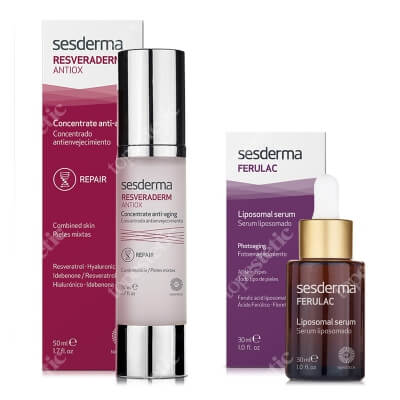 Sesderma Resveraderm Youth Gel Cream + Ferulac Liposomal Serum ZESTAW Krem-żel przeciwstarzeniowy 50 ml + Serum liposomowe 30 ml