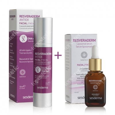 Sesderma Resveraderm ZESTAW Resveraderm Antiox Krem przeciwstarzeniowy + Serum 50 ml, 30 ml