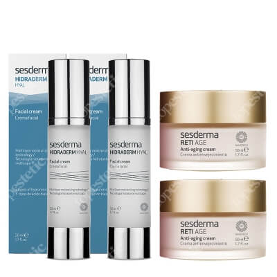 Sesderma Reti Age Cream Anti Aging 2 za 1 + Hidraderm Hyal 2 za 1 ZESTAW Krem przeciwzmarszczkowy 50 ml x 2 + Krem do twarzy 50 ml x 2