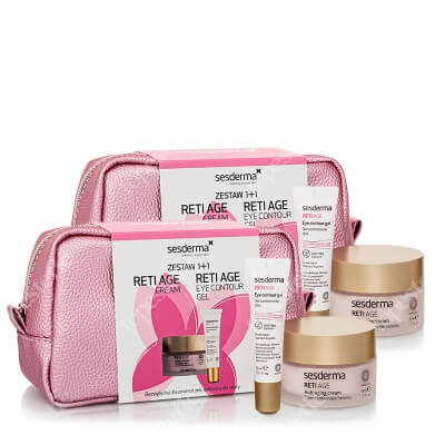 Sesderma Reti Age Cream Anti Aging + Reti Age Eye Contour Gel x 2 ZESTAW Krem przeciwzmarszczkowy 50 ml + Żel kontur oczu 15 ml + Kosmetyczka 1 szt x 2