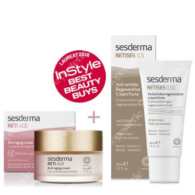 Sesderma Reti Age Cream Anti Aging + Retises 0,5% ZESTAW Krem przeciwzmarszczkowy 50 ml + Regenerujący krem przeciwzmarszczkowy 30 ml