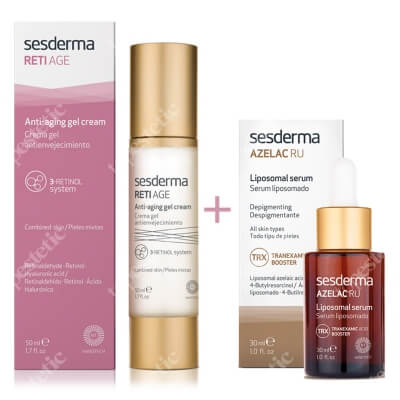 Sesderma Reti Age Gel Cream + Azelac RU Serum ZESTAW Krem-żel przeciwstarzeniowy 50 ml + Serum liposomowe 30 ml