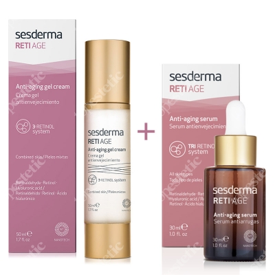 Sesderma Reti Age Gel Cream + Reti Age Serum ZESTAW Krem-żel przeciwstarzeniowy 50 ml + Serum przeciwzmarszczkowe 30 ml