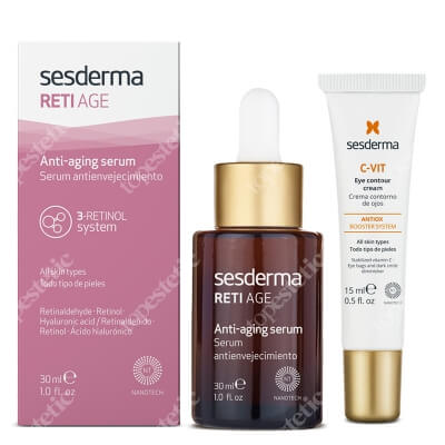 Sesderma Reti Age Serum + C-VIT Eye Contour Cream ZESTAW Serum przeciwzmarszczkowe 30 ml + Krem pod oczy 15 ml