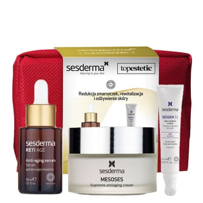 Sesderma Reti Age Serum + Mesoses Cream + Sesgen 32 Eye Creme ZESTAW Pielęgnacja Odmładzająca - Serum 30 ml + Krem nawilżający 50 ml + Krem kontur oczu 15 ml