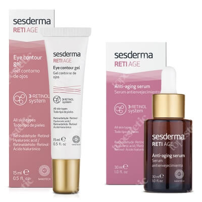 Sesderma Reti Age Serum + Reti Age Eye Contour Gel ZESTAW Serum przeciwzmarszczkowe 30 ml + Krem kontur oczu 15 ml