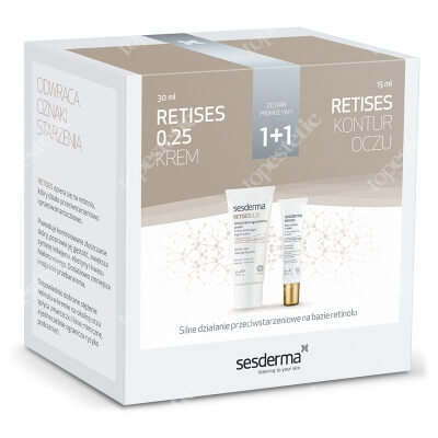 Sesderma Retises 0,25% + 0,05% ZESTAW Regenerujący krem przeciwzmarszczkowy 30 ml + Przeciwzmarszczkowy krem pod oczy 15 ml Kartonik