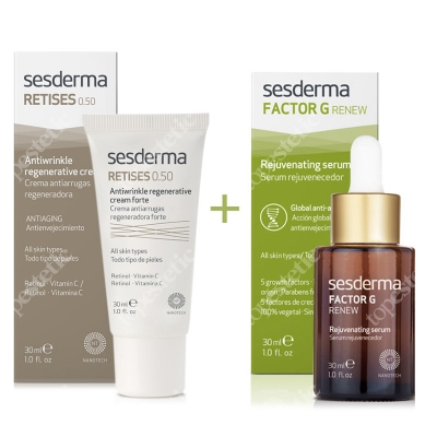 Sesderma Retises 0,5% + Factor G - Rejuvenating Serum ZESTAW Regenerujący krem przeciwzmarszczkowy 30 ml + Serum z pęcherzykami lipidowymi 30 ml