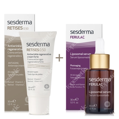 Sesderma Retises 0,5% + Ferulac ZESTAW Regenerujący krem przeciwzmarszczkowy 30 ml + Serum liposomowe 30 ml