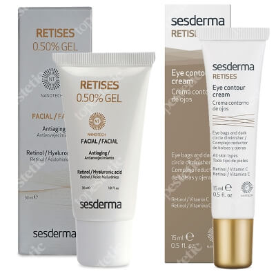 Sesderma Retises 0,5% Gel + Retises Eye Contour Cream ZESTAW Przeciwzmarszkowy nano żel 30 ml + Przeciwzmarszczkowy krem pod oczy 15 ml