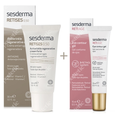 Sesderma Retises 0,5% + Reti Age Eye Contour Gel ZESTAW Regenerujący krem przeciwzmarszczkowy 30 ml + Krem kontur oczu 15 ml