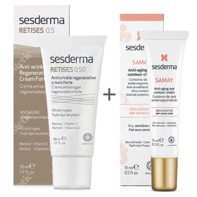 Sesderma Retises 0,5% + Samay Anti Aging Eye Contour Cream ZESTAW Regenerujący krem przeciwzmarszczkowy 30 ml + Krem kontur oczu przeciwstarzeniowy 15 ml