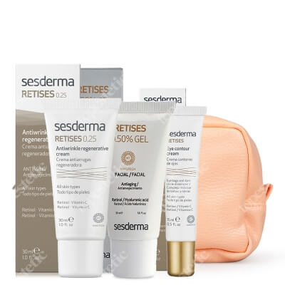 Sesderma Retises Set ZESTAW Przeciwzmarszkowy nano żel 30 ml + Regenerujący krem przeciwzmarszczkowy 30 ml + Przeciwzmarszczkowy krem pod oczy 15 ml + Kosmetyczka 1szt