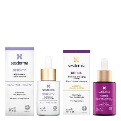 Sesderma Retisil Intensive Pro-Aging Serum + Serenity Night Serum ZESTAW Intensywne serum ujędrniające 30 ml + Serum liposomowe 30 ml