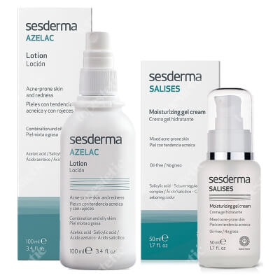 Sesderma Salises + Azelac ZESTAW Krem-żel nawilżający 50 ml + Emulsja (głowa, twarz, ciało) 100 ml