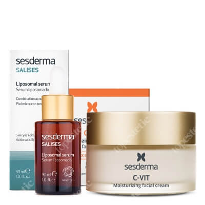 Sesderma Salises + C-VIT Moisturizing Facial Cream ZESTAW Serum liposomowe 30 ml + Krem nawilżający 50 ml