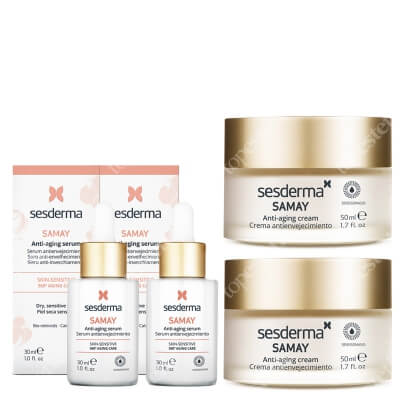 Sesderma Samay Anti Aging Cream 2 za 1 + Samay Anti Aging Serum 2 za 1 ZESTAW Krem przeciwstarzeniowy 50 ml x 2 + Serum przeciwstarzeniowe 30 ml x 2