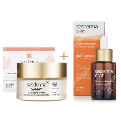 Sesderma Samay Anti Aging Cream + C-VIT Liposomal Serum ZESTAW Krem przeciwstarzeniowy 50 ml + Serum liposomowe 30 ml