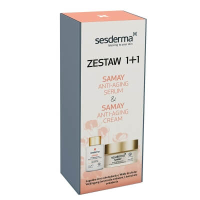 Sesderma Samay Cream + Samay Serum ZESTAW Krem przeciwstarzeniowy 50 ml + Serum przeciwstarzeniowe 30 ml Kartonik