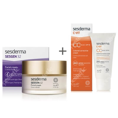 Sesderma Sesgen 32 Cream + C Vit CC Cream SPF 15 ZESTAW Krem odżywczy aktywujący komórki 50 ml + Krem CC z ochroną 30 ml