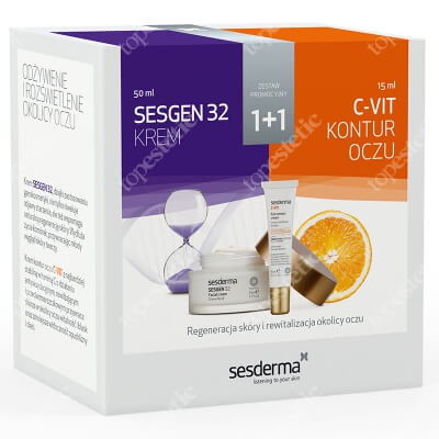 Sesderma Sesgen 32 Cream + C-VIT Eye Contour Cream ZESTAW Krem odżywczy aktywujący komórki 50 ml + Krem pod oczy 15 ml Kartonik