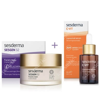 Sesderma Sesgen 32 Cream + C-VIT Liposomal Serum ZESTAW Krem odżywczy aktywujący komórki 50 ml + Serum liposomowe 30 ml