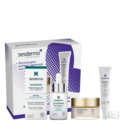 Sesderma Sesgen 32 Cream + Sesgen 32 Eye Contour Cream + Oceanskin Moisturizing Serum ZESTAW ZESTAW Krem odżywczy aktywujący komórki 50 ml + Krem kontur oczu 15 ml Kartonik + Serum nawilżające 30 ml