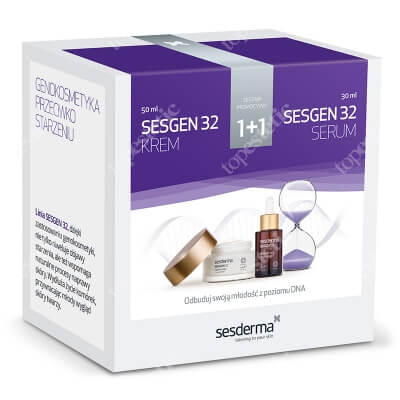 Sesderma Sesgen 32 Cream + Sesgen 32 Serum ZESTAW Krem odżywczy aktywujący komórki 50 ml + Serum aktywujące komórki 30 ml Kartonik