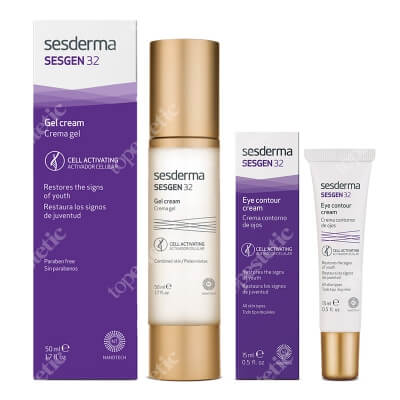Sesderma Sesgen 32 Gel Cream + Sesgen 32 Eye Contour Cream ZESTAW Przeciwstarzeniowy krem - żel do twarzy 50 ml + Krem kontur oczu 15 ml