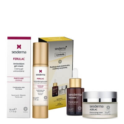 Sesderma Sesgen 32 Serum + Azelac Cream + Ferulac Cream - Gel ZESTAW Serum 30 ml + Krem 50 ml + Antyoksydacyjny krem - żel do twarzy z kwasem ferulowym 50 ml